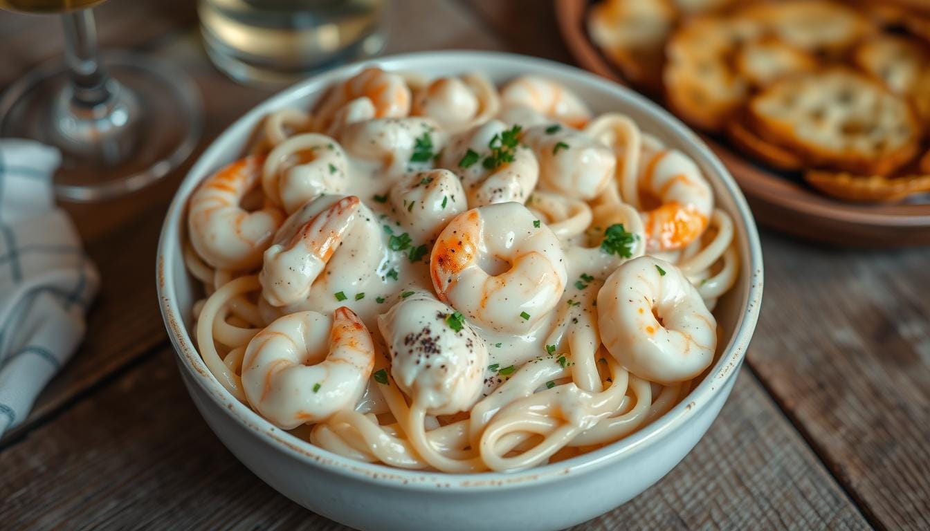 chicken and shrimp alfredo