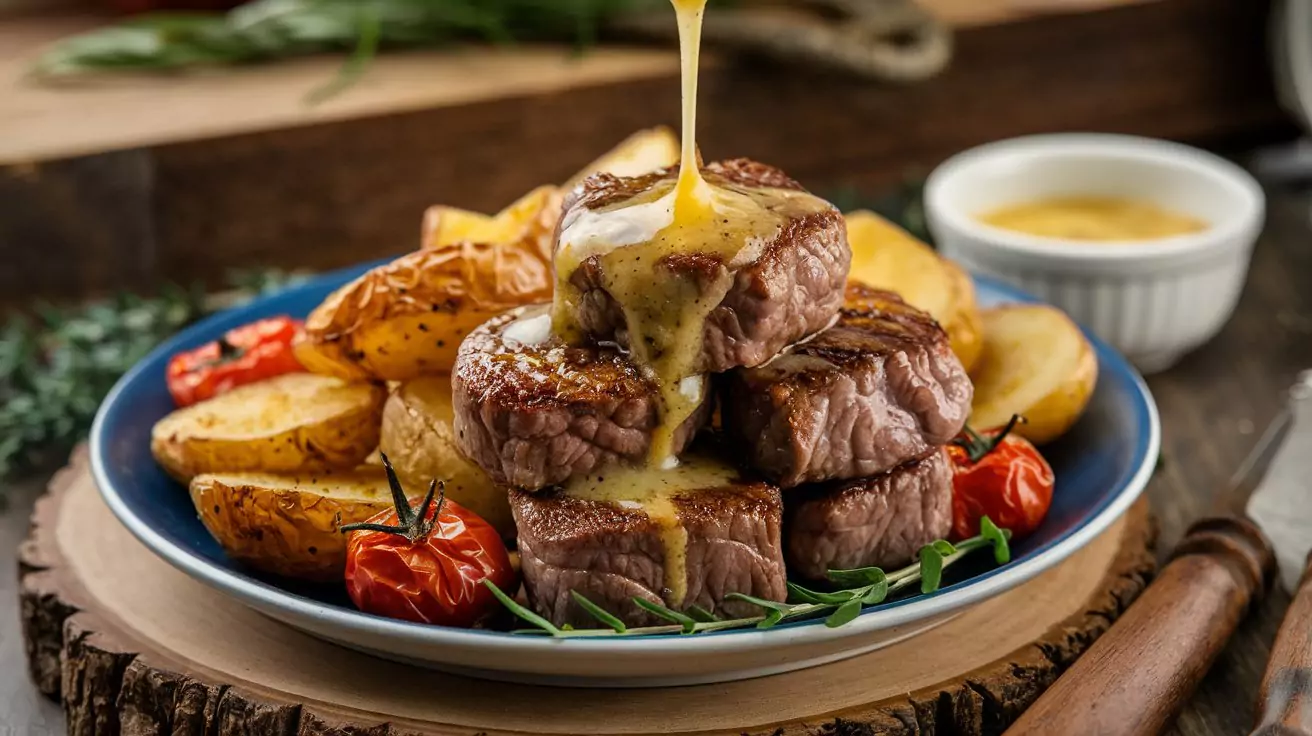 Garlic Butter Steak Bites and Potatoes