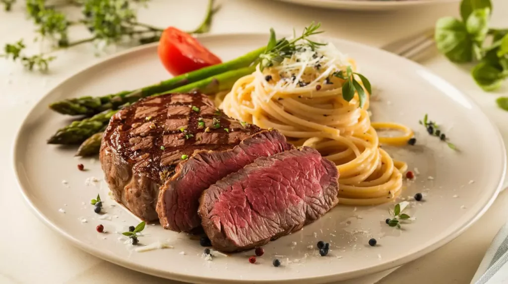 gourmet pasta dishes a photo of a perfectly cooked steak and pasta dish 8efnm7xks9m3anihlavexq i 069k3fss6hawptuvrh g 672626ca03172