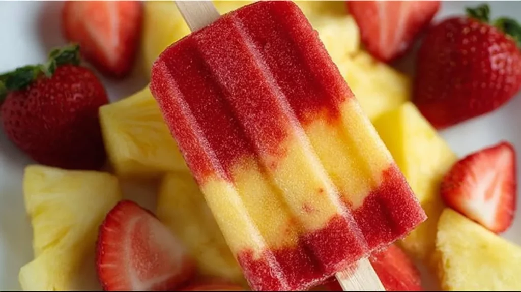Colorful lava flow popsicles on a wooden table, perfect summer treat