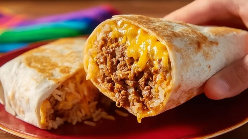 Delicious quesarito featuring a burrito wrapped in a cheesy quesadilla.